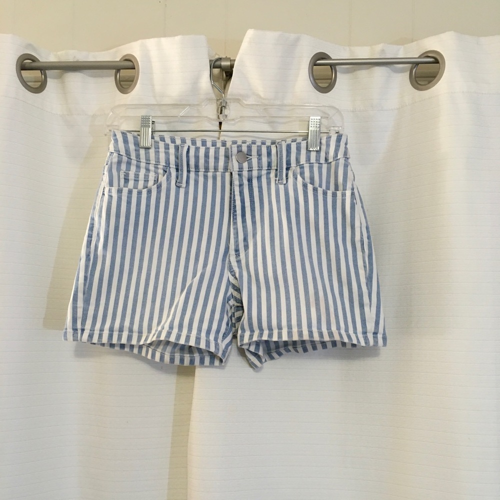 Denim Stripped Shorts